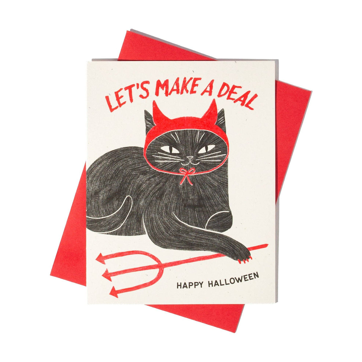Devil Cat Risograph Card