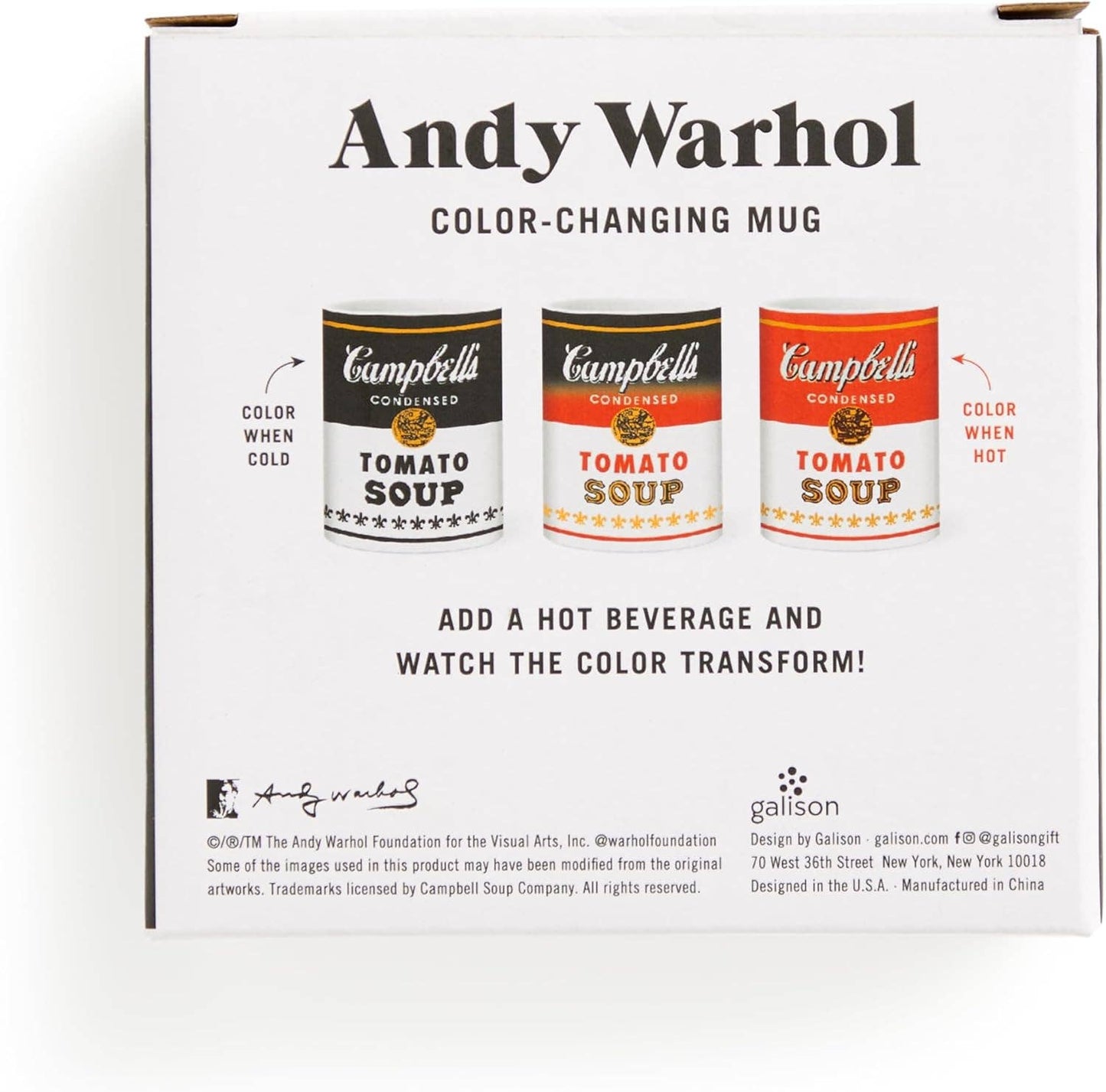 Andy Warhol Tomato Soup Can Color Changing Mug