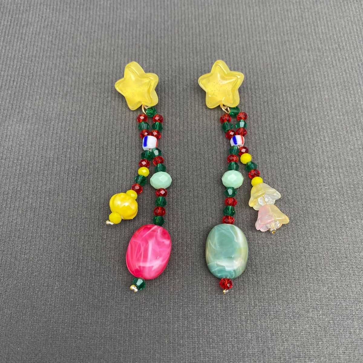 Star Colorful Beaded Earrings