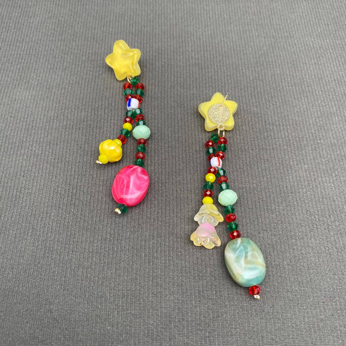 Star Colorful Beaded Earrings