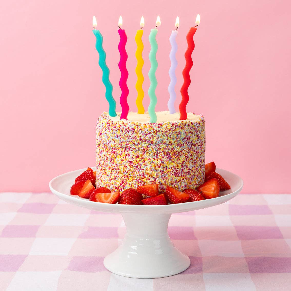 Colorful Wavy Tall Birthday Candles