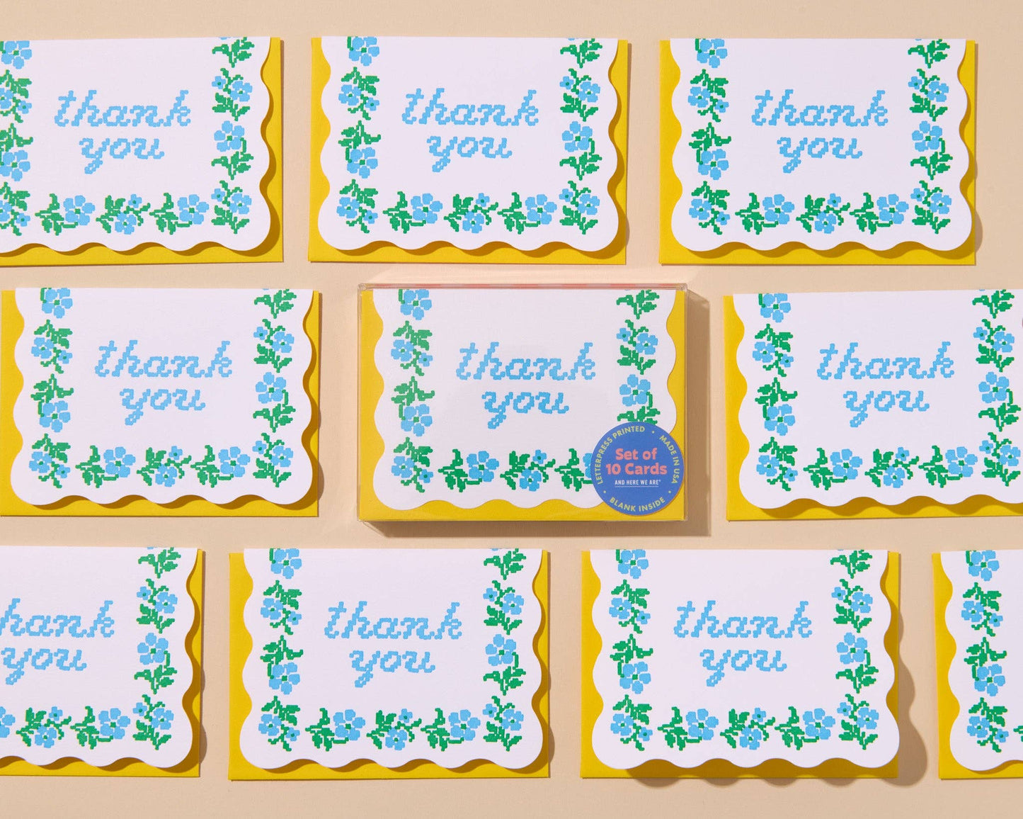 Coquette Letterpress Scallop Thank You Card Set
