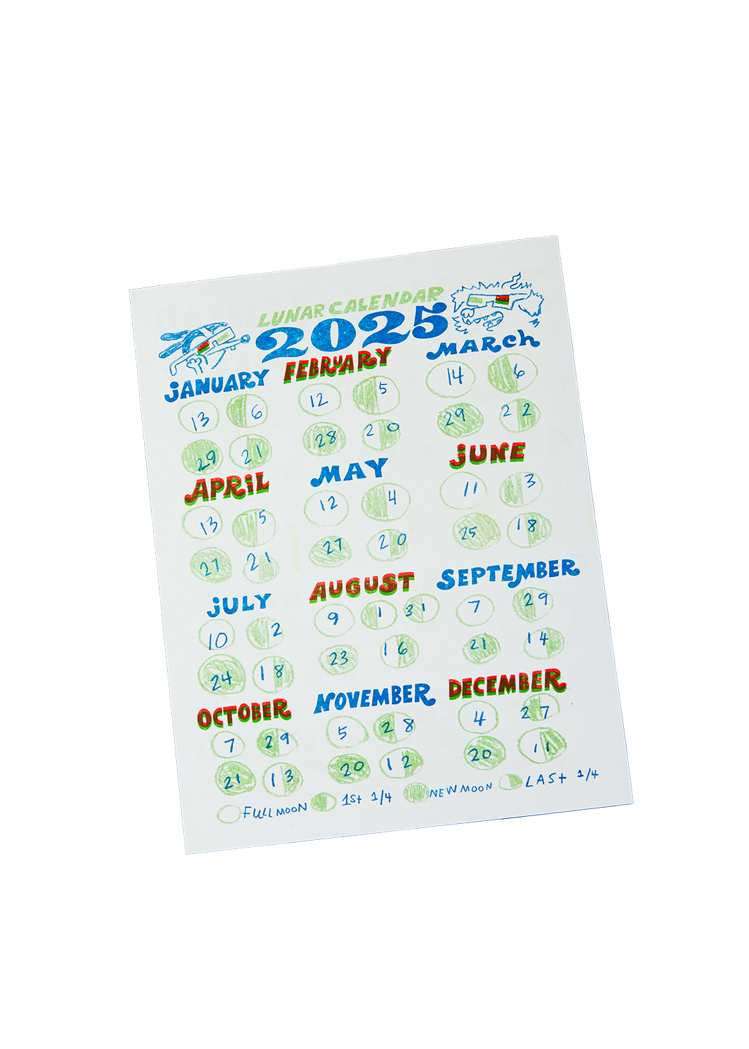 2025 Gentle Thrills Lunar + Zodiac Calendar