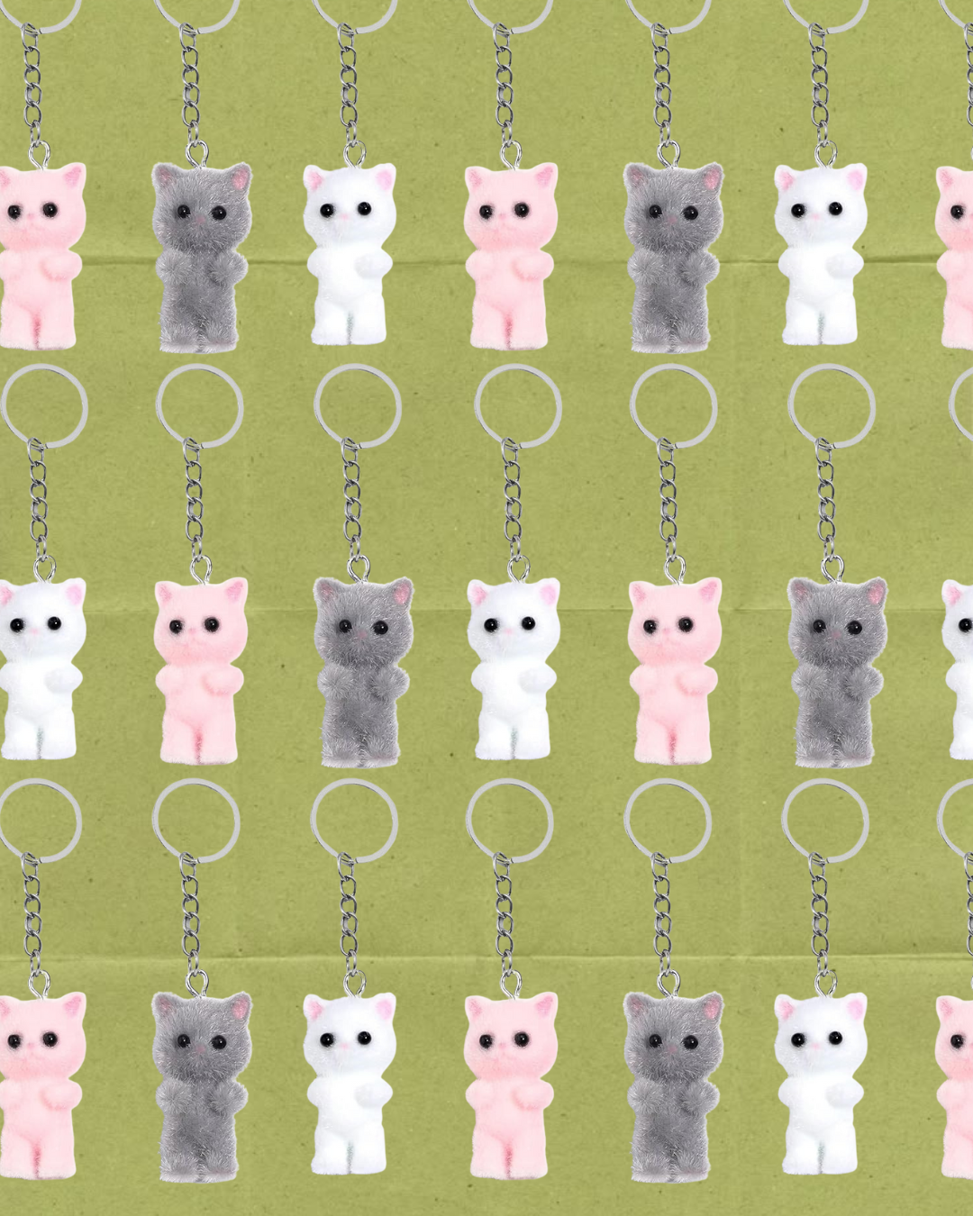 Calico Critter Trinket Cat Keychain