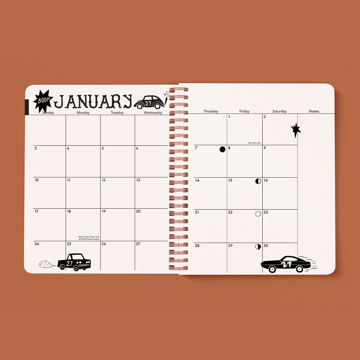 2027 Wild Flowers Yearly Planner