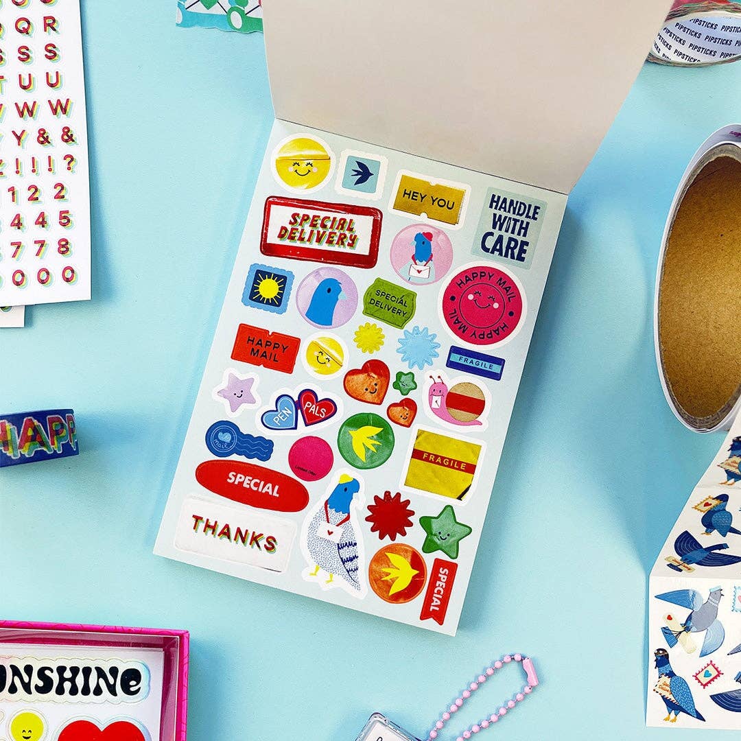 Special Delivery Sticker Postcard Book