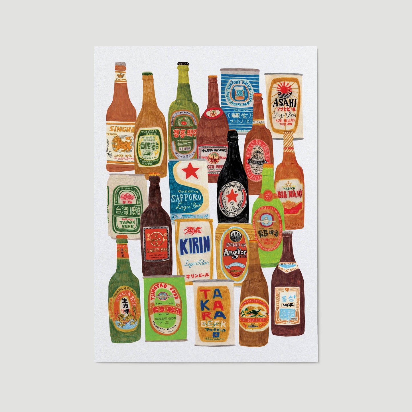Asian Beers Print