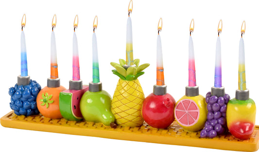 Fruit Hand Painted Menorah