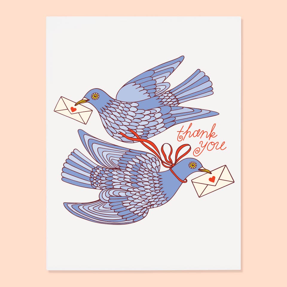 Carrier Pigeon Thank You Card