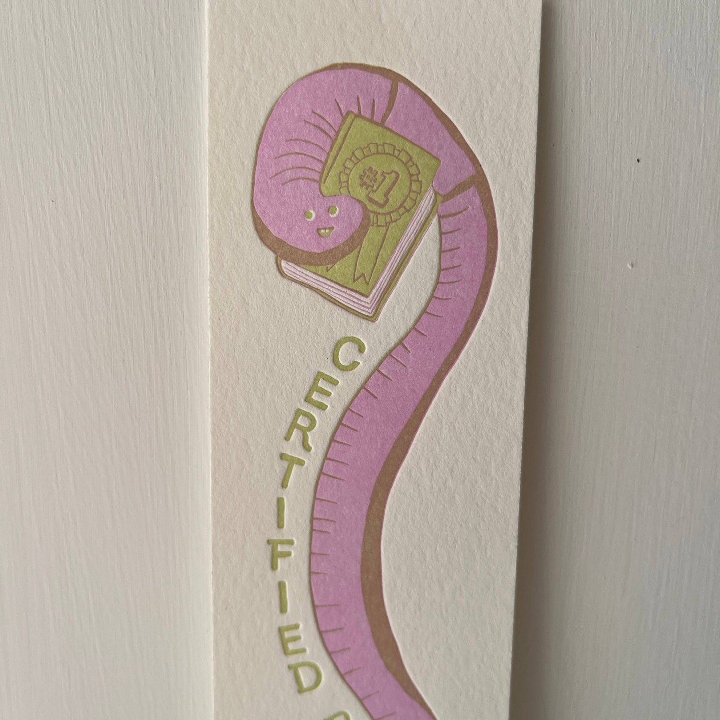 Certified Book Worm Bookmark