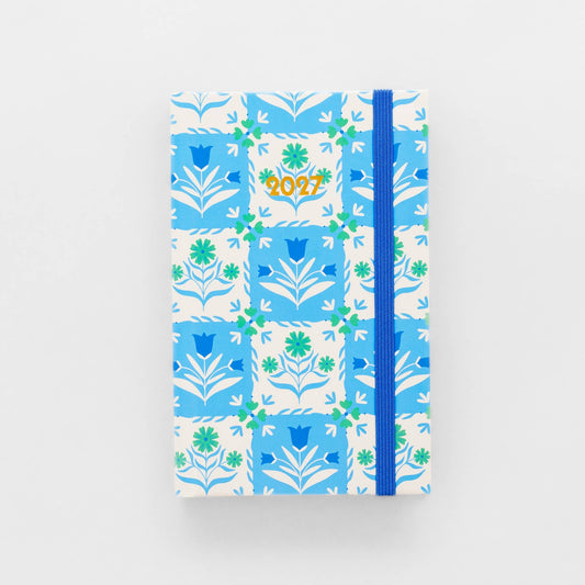 2027 Blue Tile Floral Planner