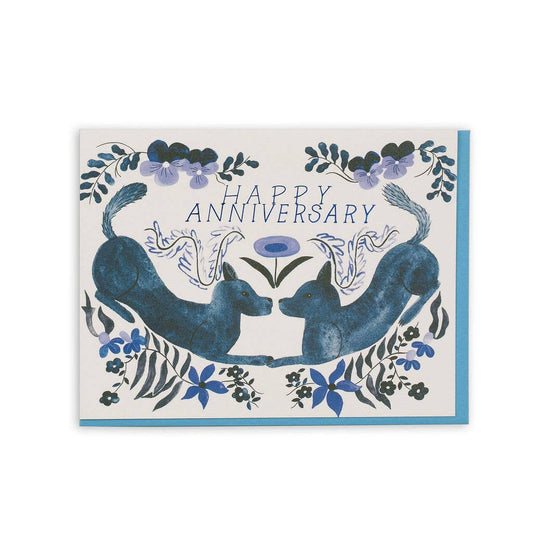Anniversary Folk Dogs card