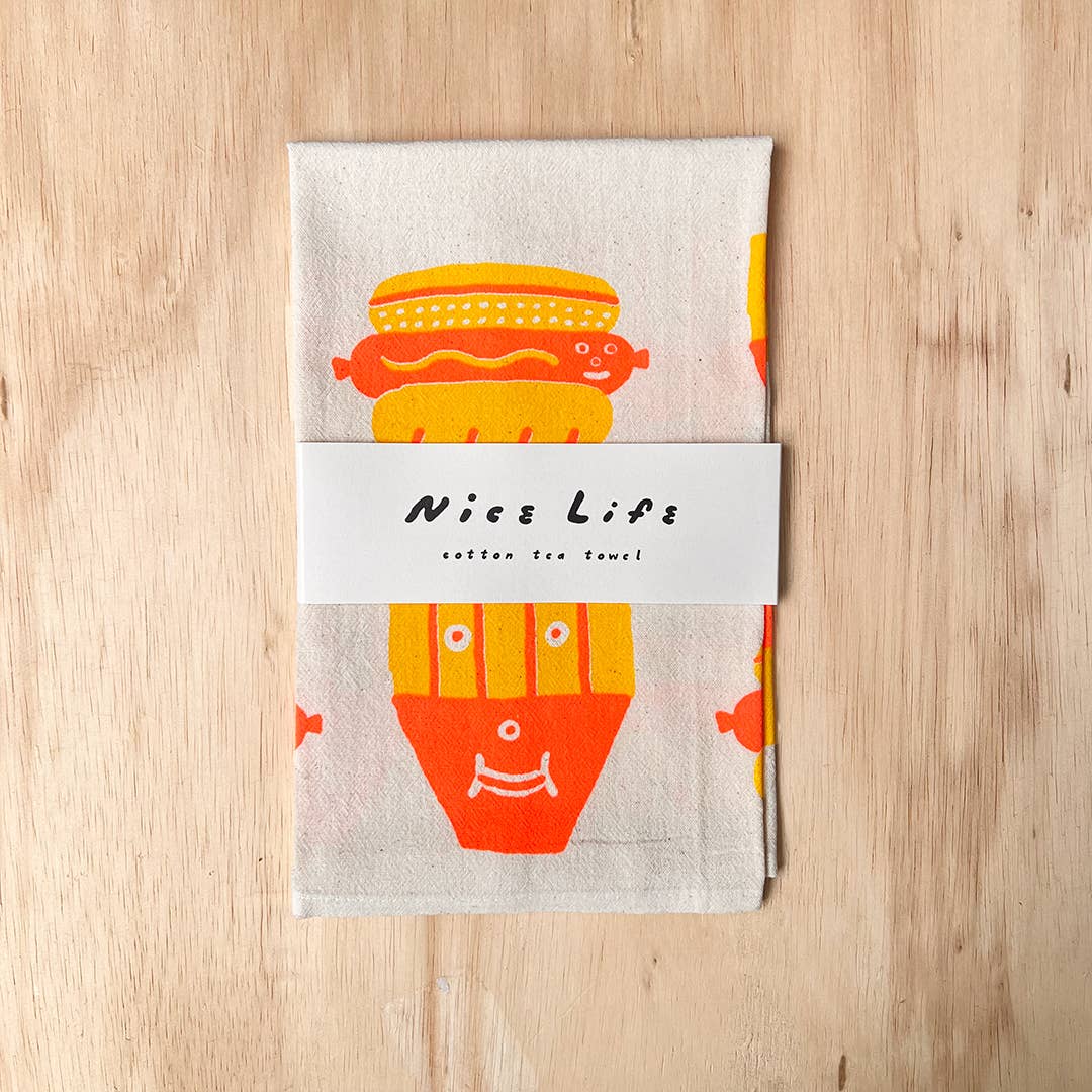 Hot Dog French Fry Tea Towel