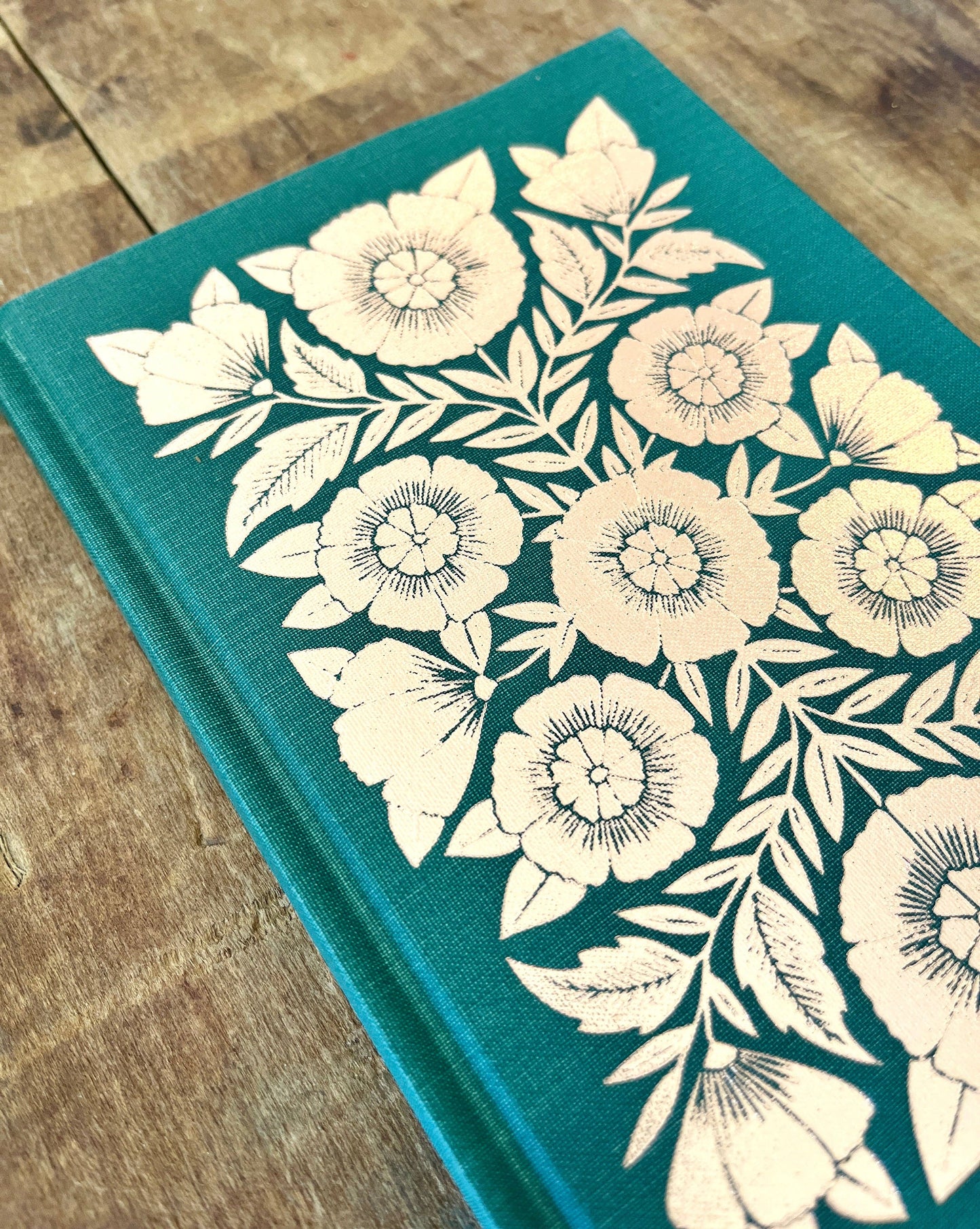 Jewel Green Foil Stamped Linen Journal