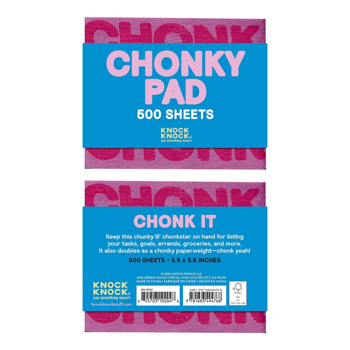 Chonky Checklist Chonky Note Cube