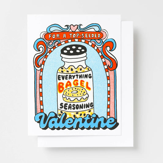 Everything Bagel Valentine card