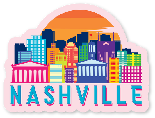 Nashville Retro Skyline Ornament