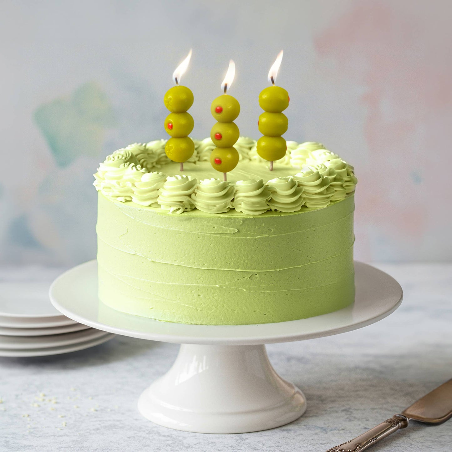 Cocktail Party Olive Candles Set