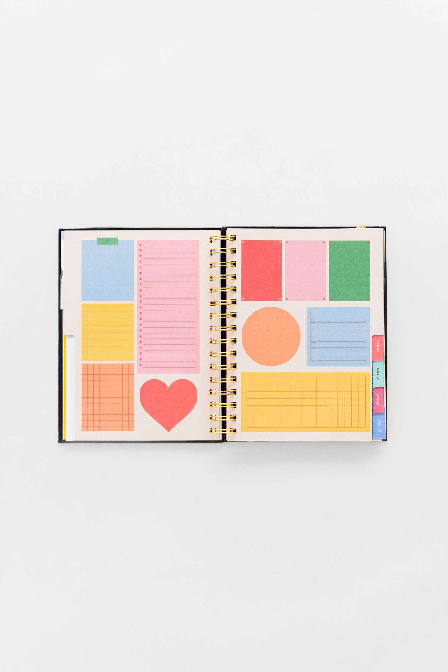 2027 Black Scandinavian Floral Medium Spiral 12 Month Planner