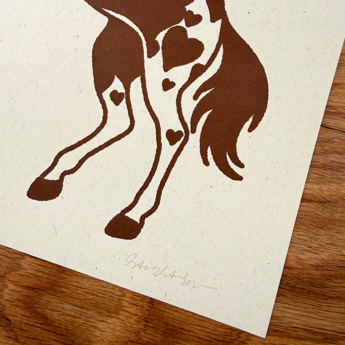 Rearing Hearts Horse Print