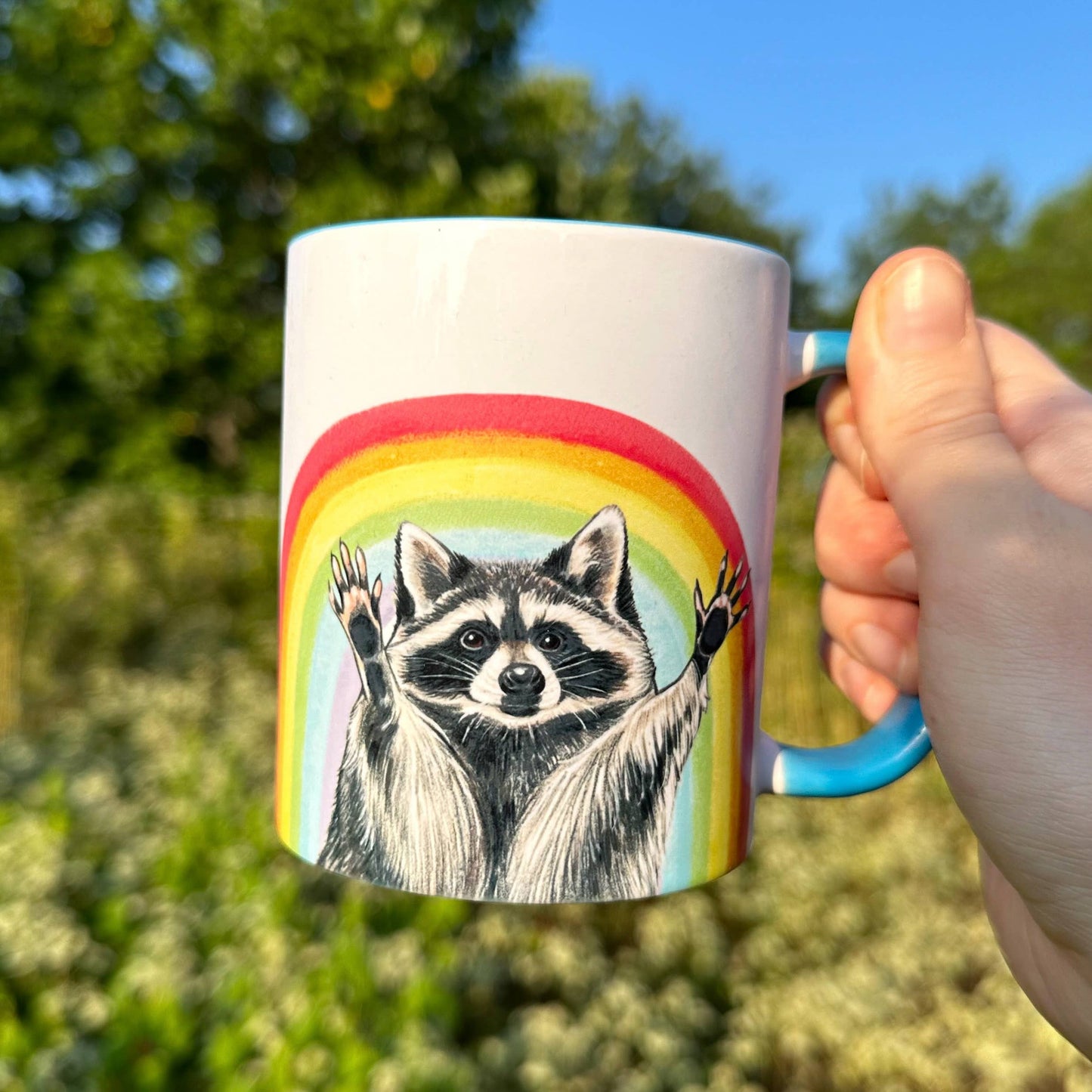 Rainbow Raccoon Mug