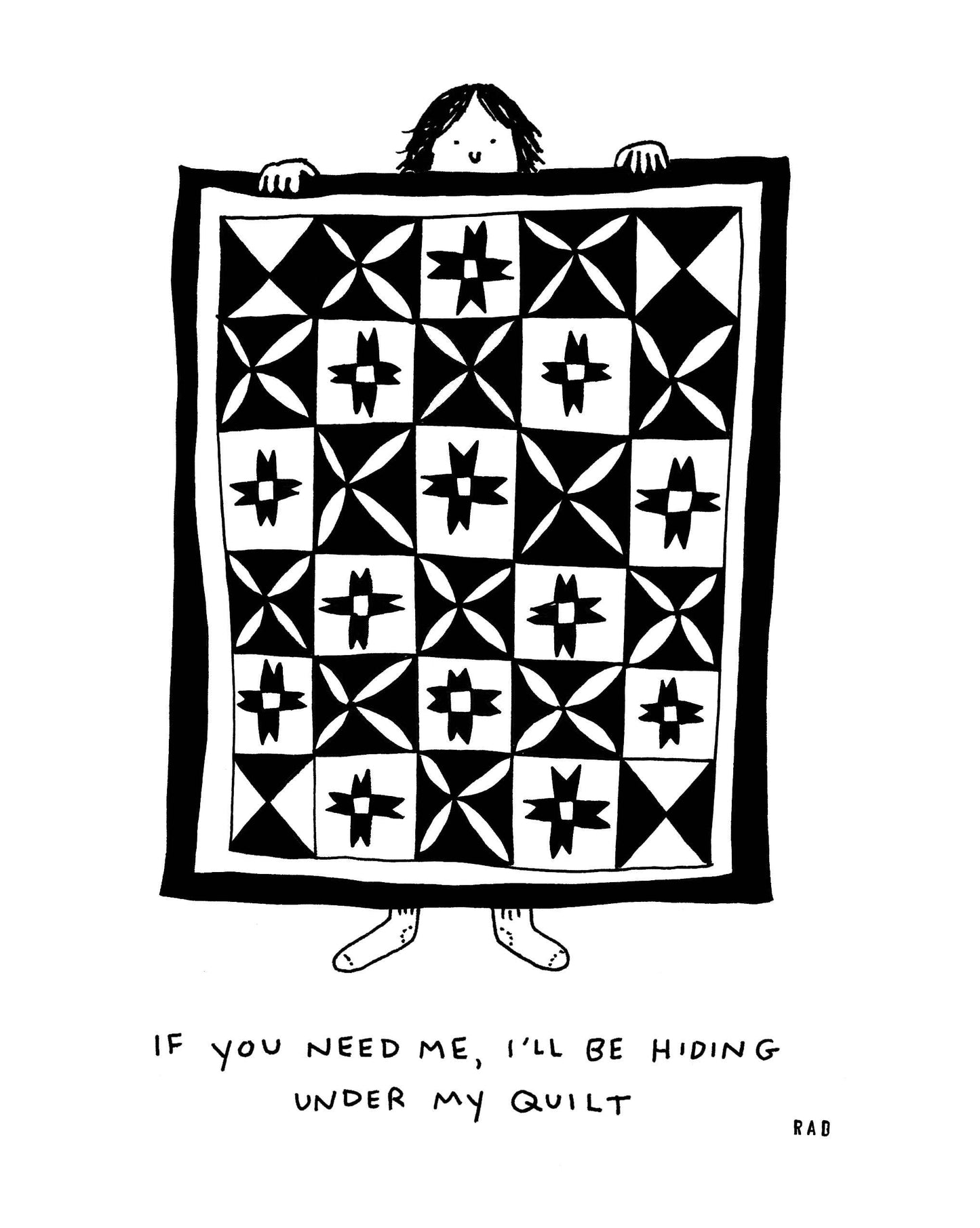 Hiding Under My Quilt print