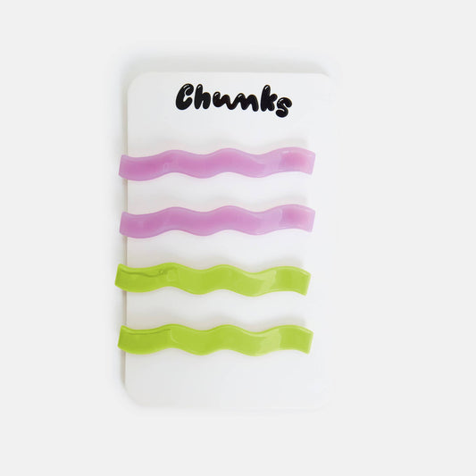 Slides in Wavy Lilac + Lime