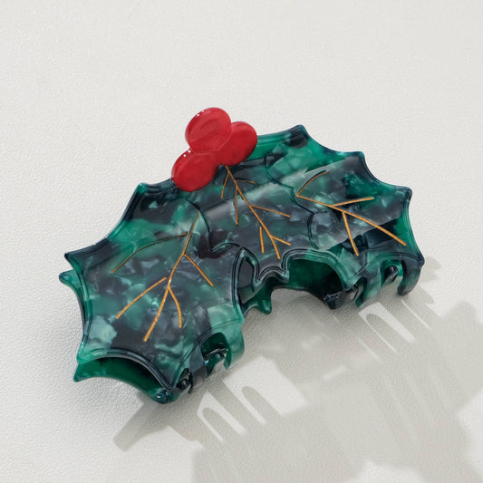 Christmas Holly Hair Claw