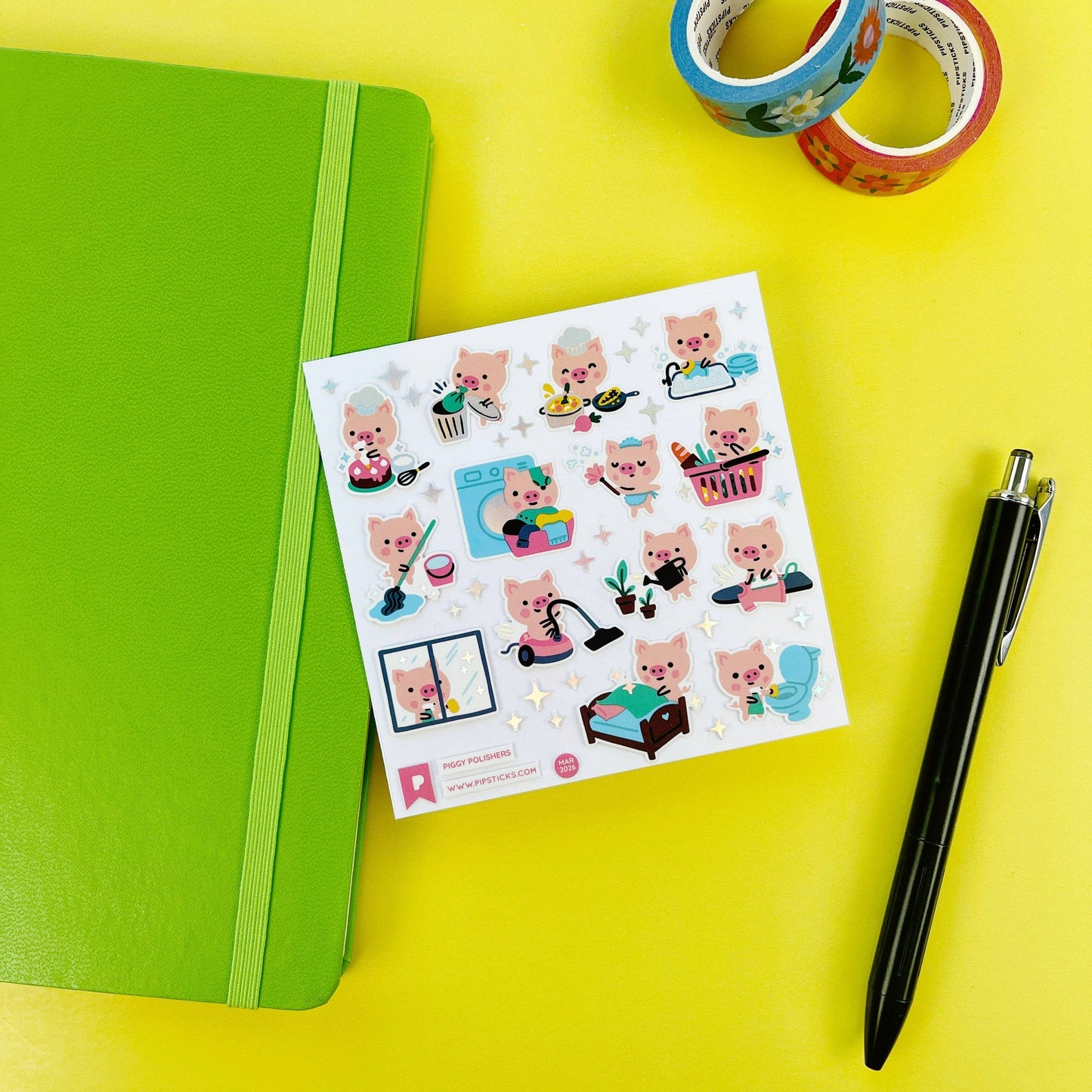 Piggy Polishers Sticker Sheet