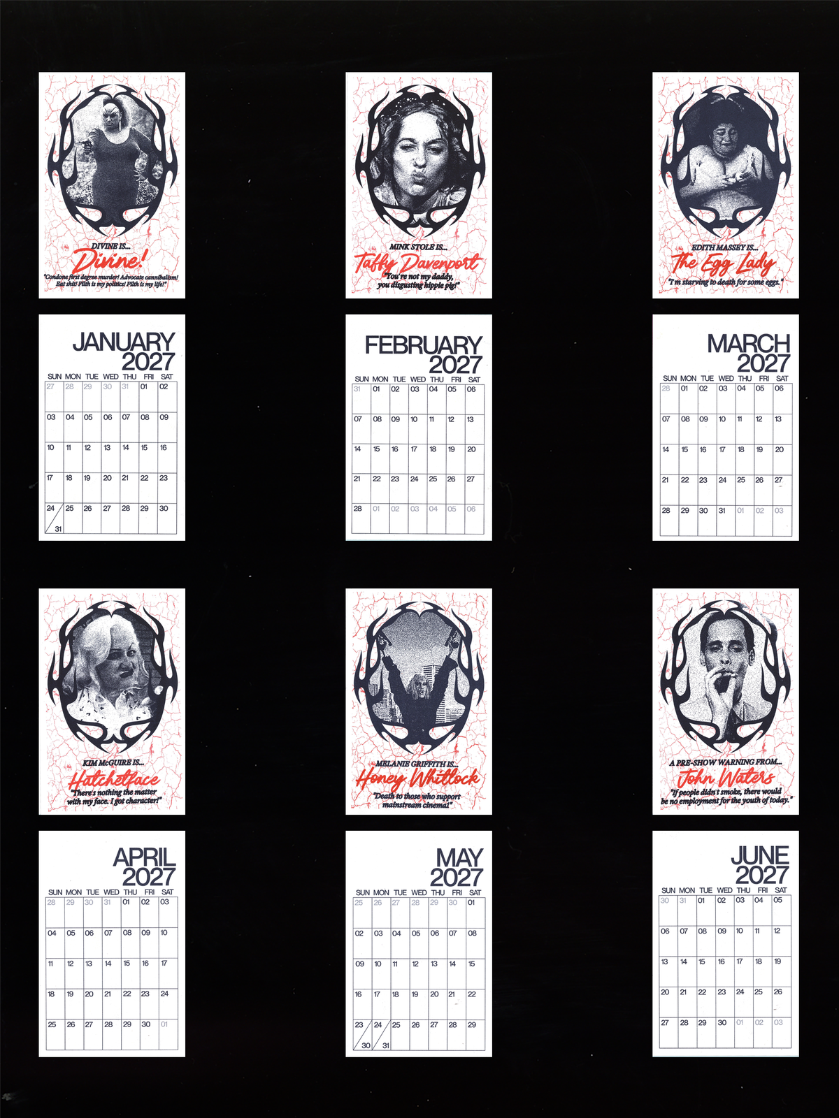 2027 Pope of Trash Risograph Wall Calendar