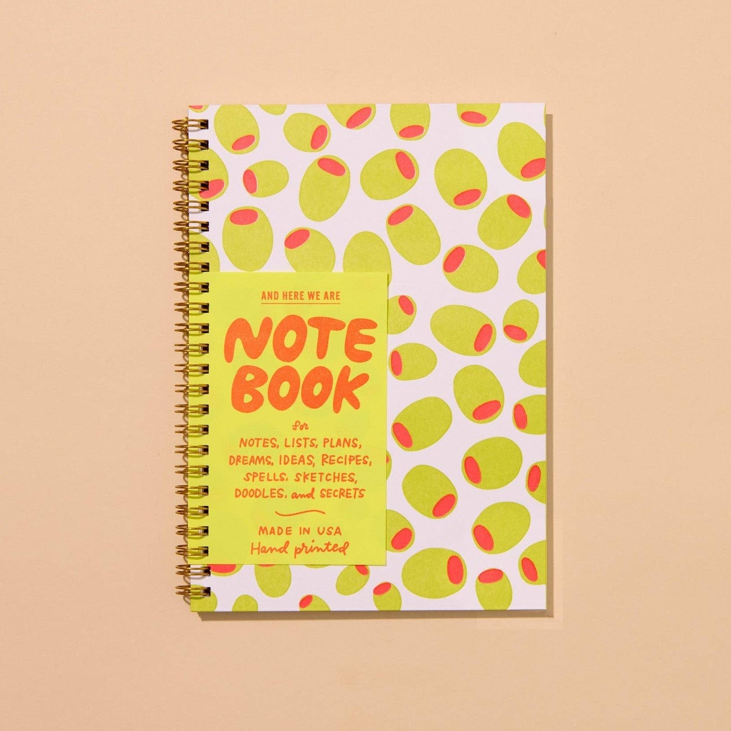 Olives Letterpress Spiral Notebook