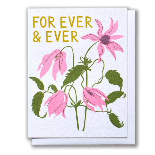 For Ever & Ever Pink Clematis card