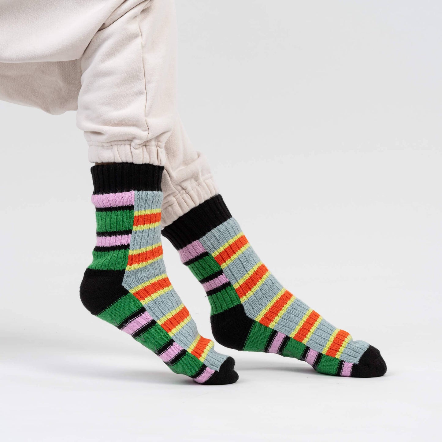 Zipper Stripe House Socks