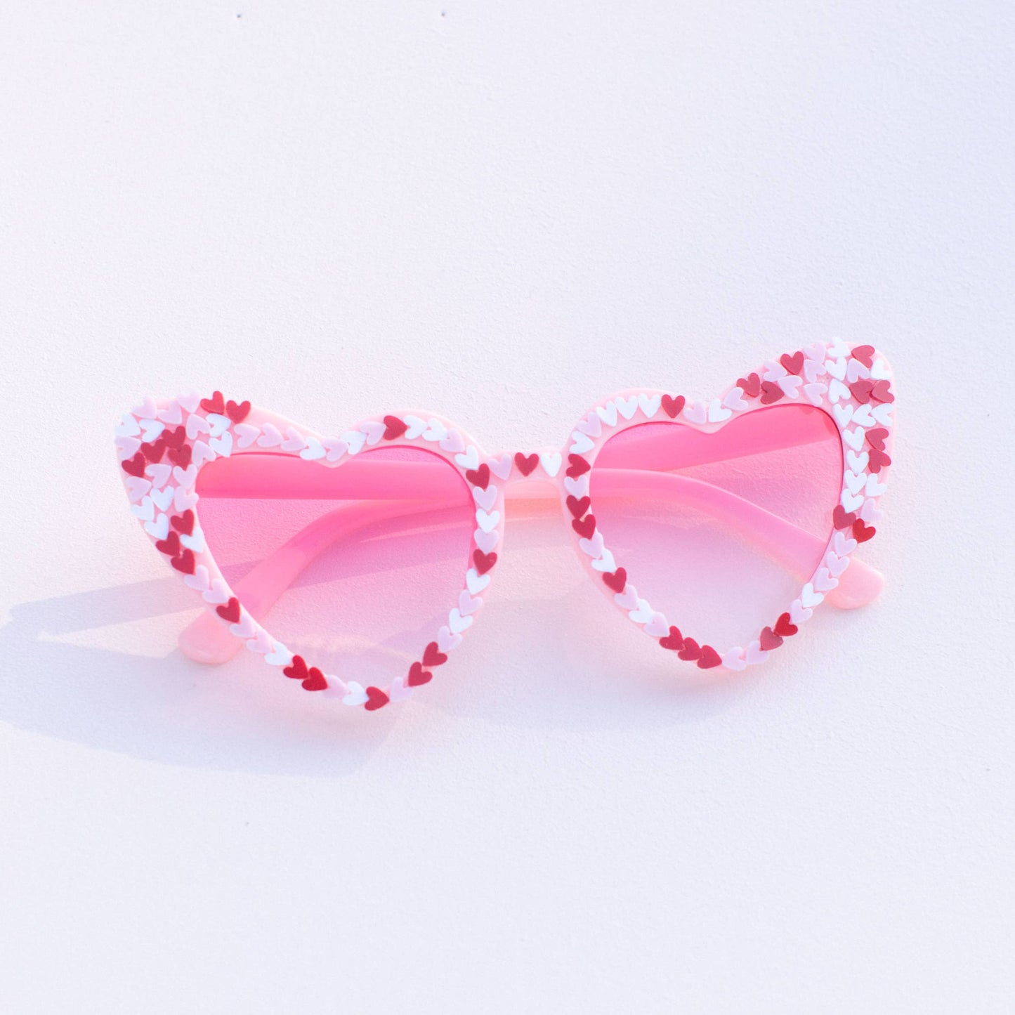 Pink Confetti Heart Sunglasses