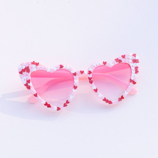 Pink Confetti Heart Sunglasses