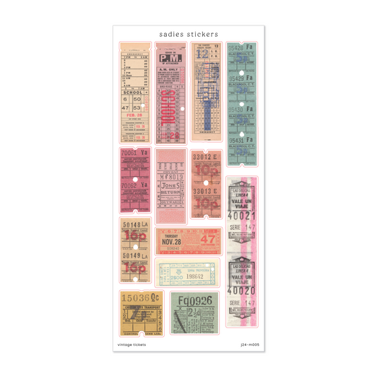 Vintage Tickets Sticker Sheet