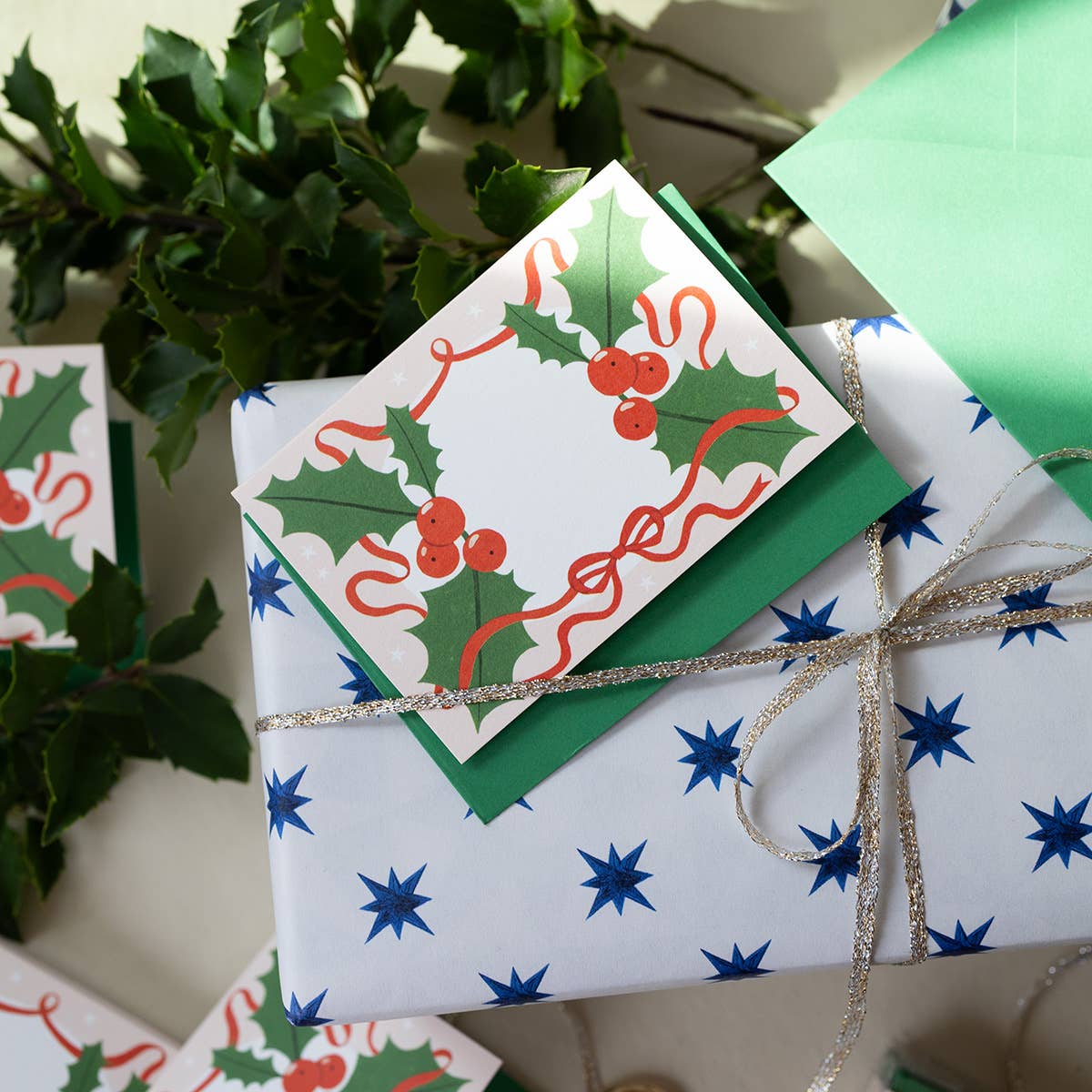 Christmas Holly Mini Boxed Cards