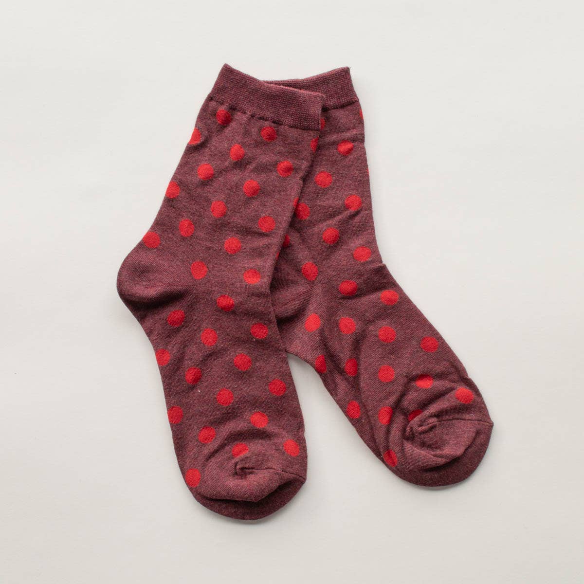 Wine Polka Dots Casual Socks
