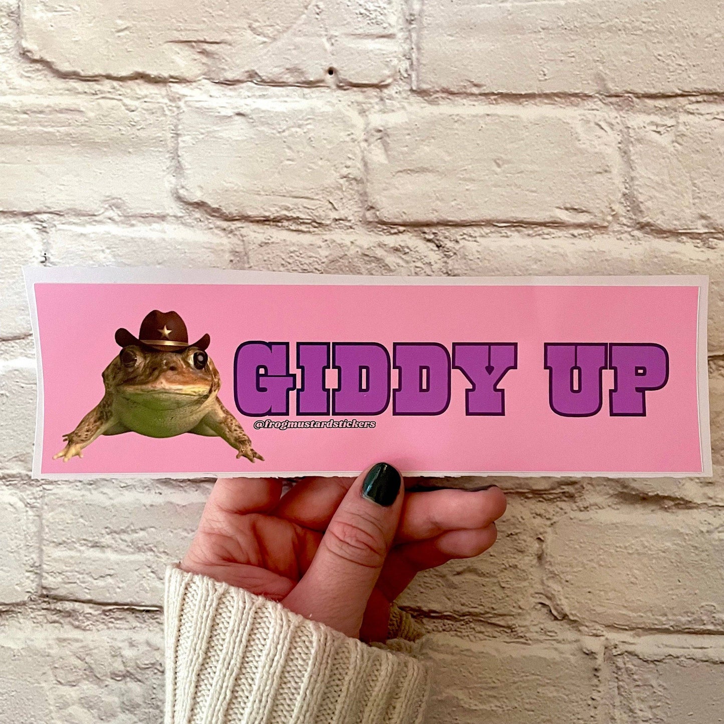 Giddy Up Frog Bumper Sticker