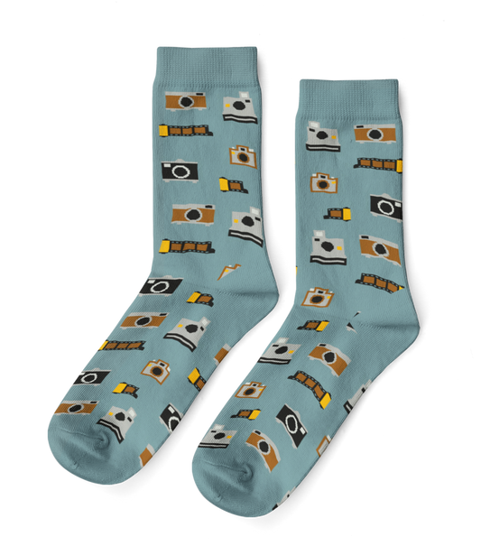 Vintage Camera Small Crew Socks