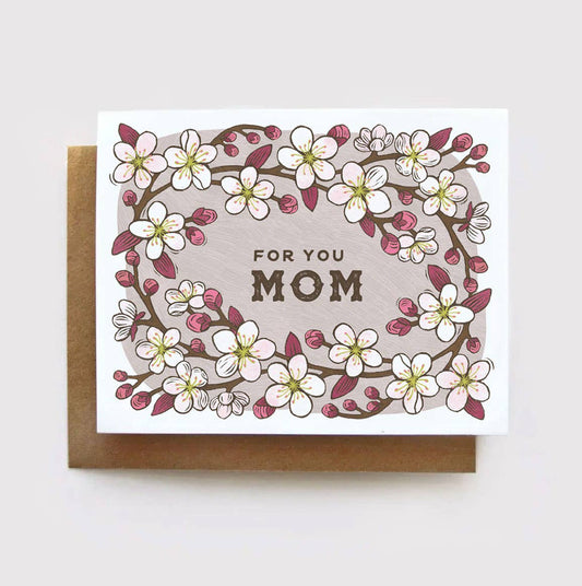 For You Mom Cherry Blossoms card - Mother's Day card