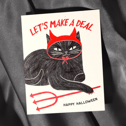 Devil Cat Risograph Card