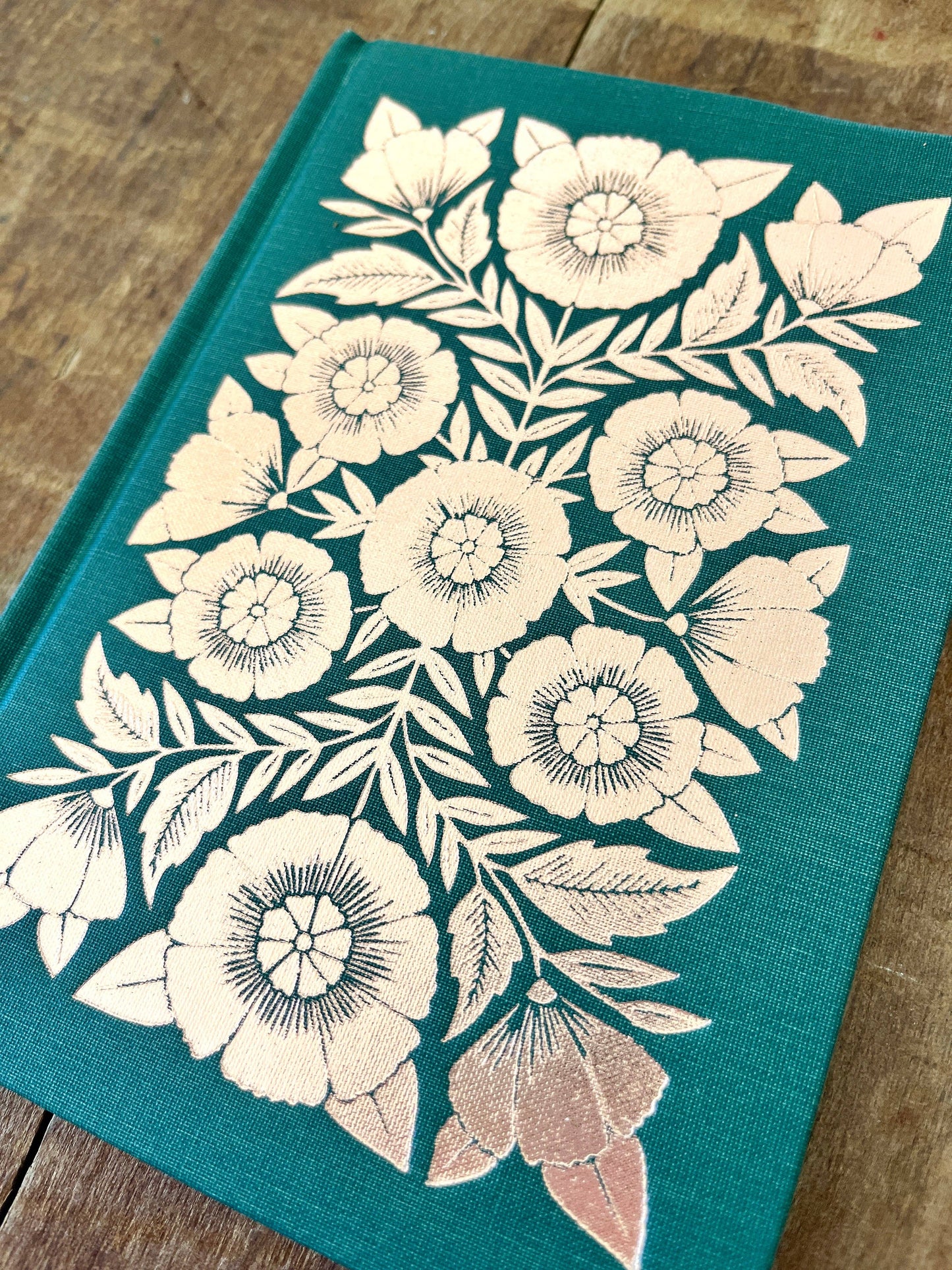 Jewel Green Foil Stamped Linen Journal
