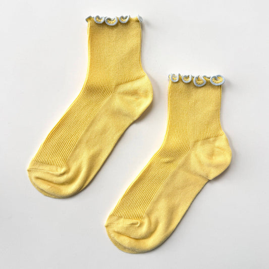 Petite Ruffled Modal Socks