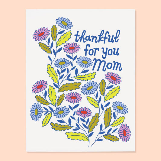 Thankful Floral Mom card