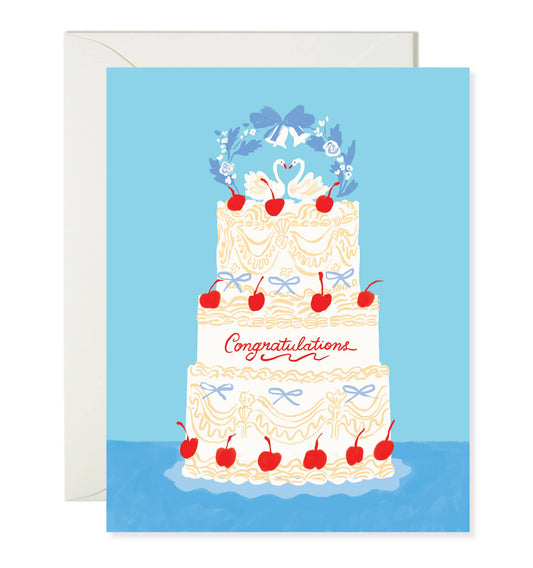 Swan Wedding Cake card