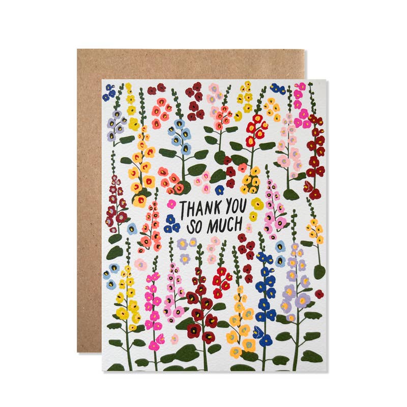 Thank You Hollyhocks Boxed Cards