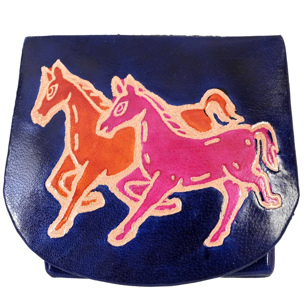Horses Leather Coin Purse