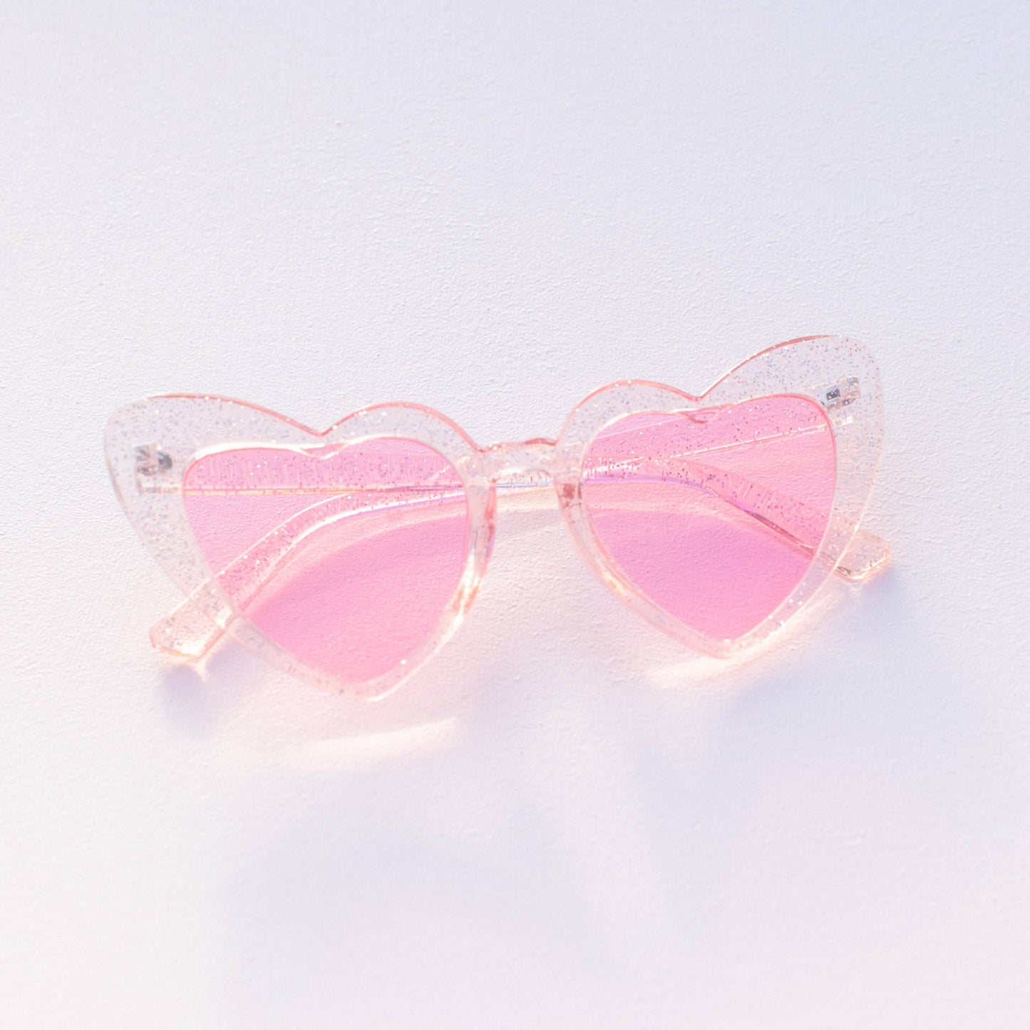 Pink Glitter Heart Sunglasses