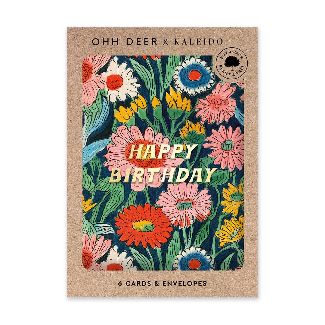 Painted Floral Birthday Card Set